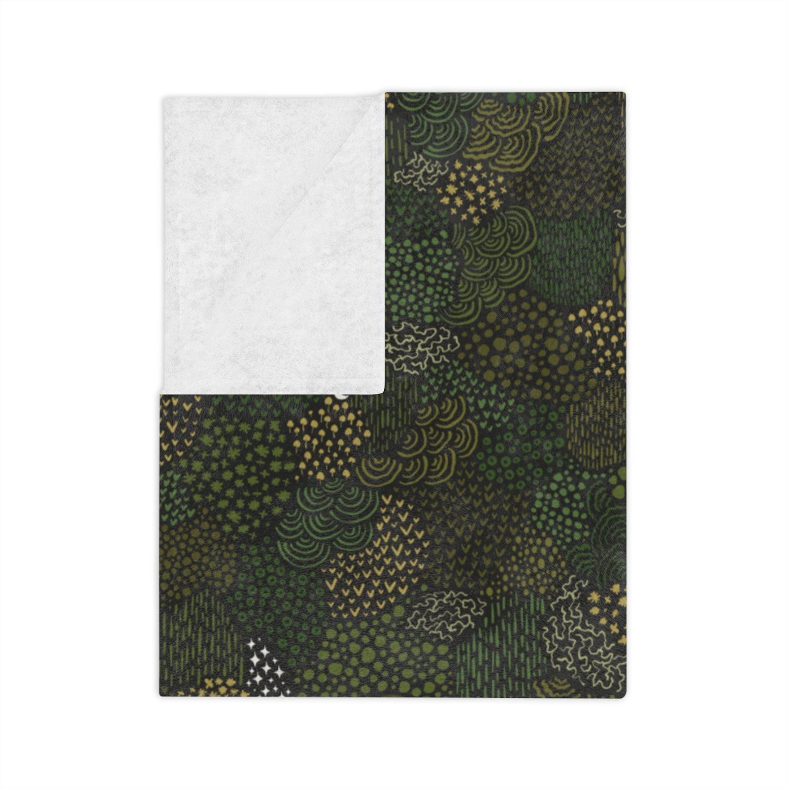 Moss Moon - Cottagecore Theme - Velveteen Microfiber Blanket - Image 4